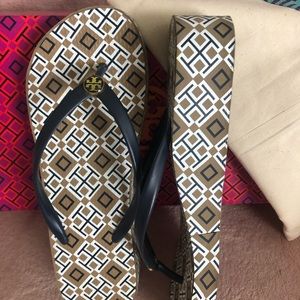 Tory Burch wedge flip flops